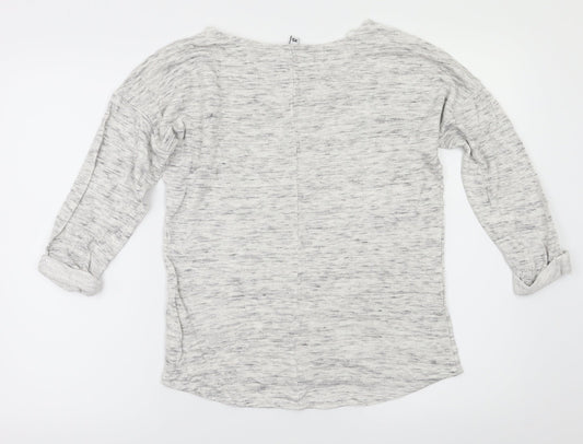 Womens UK Size XS H&M Grey Basic T-Shirt