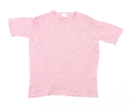 Cotsworld Womens Pink Houndstooth  Basic T-Shirt Size M