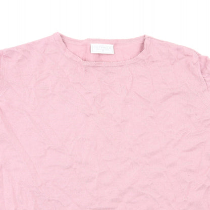 Cotsworld Womens Pink Houndstooth  Basic T-Shirt Size M
