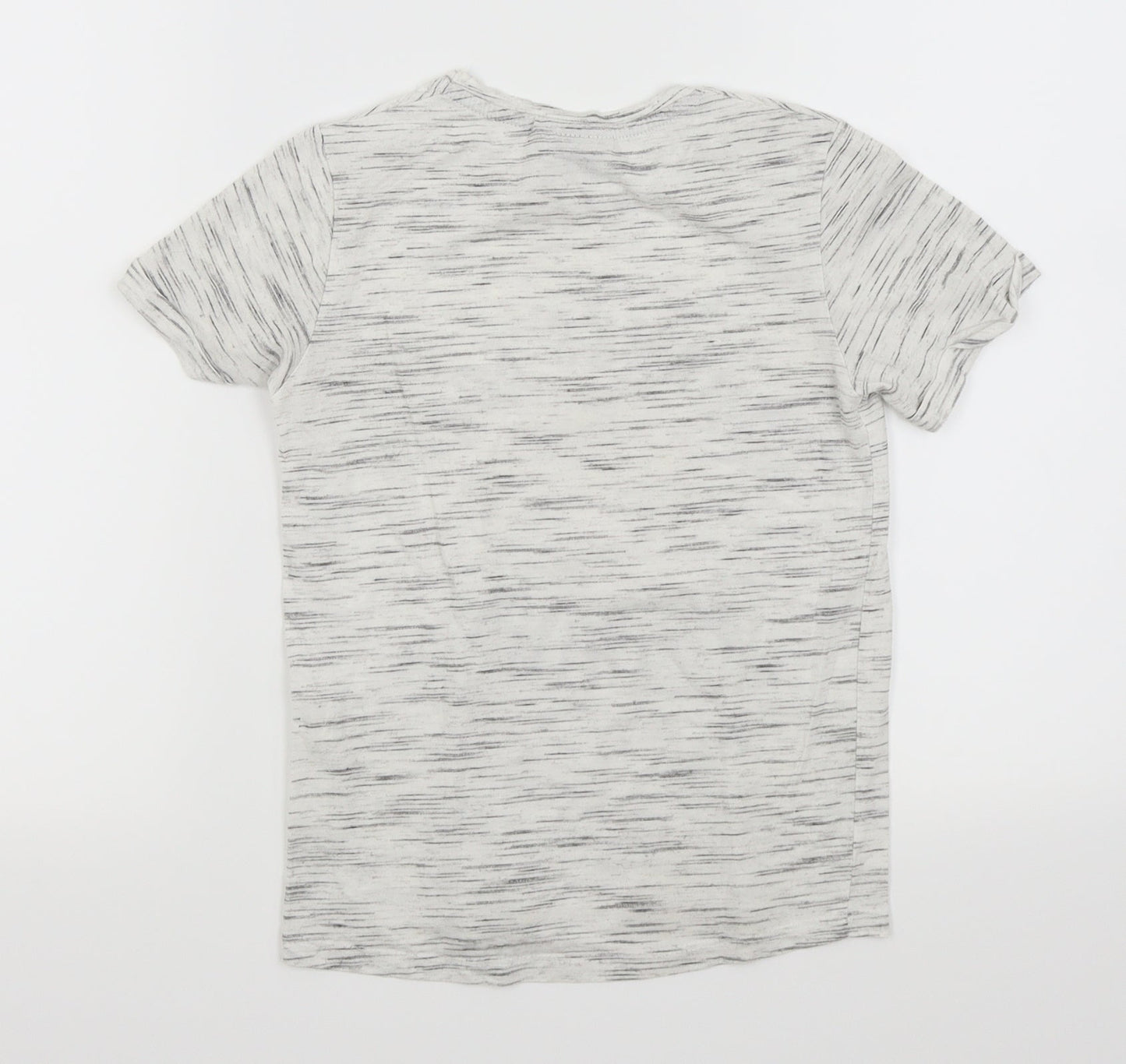 Preworn Girls Grey Spotted  Basic T-Shirt Size 8-9 Years
