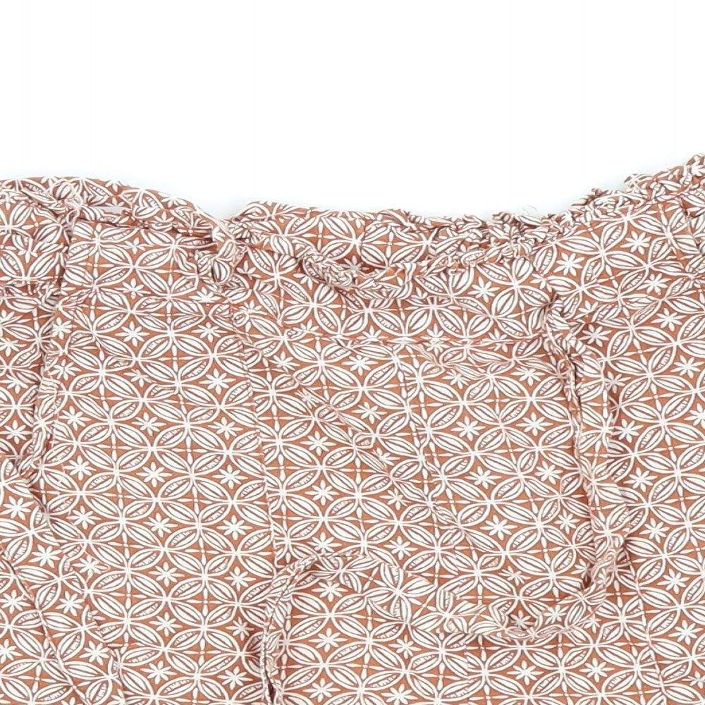 Primark Womens Beige Floral  Hot Pants Shorts Size 6
