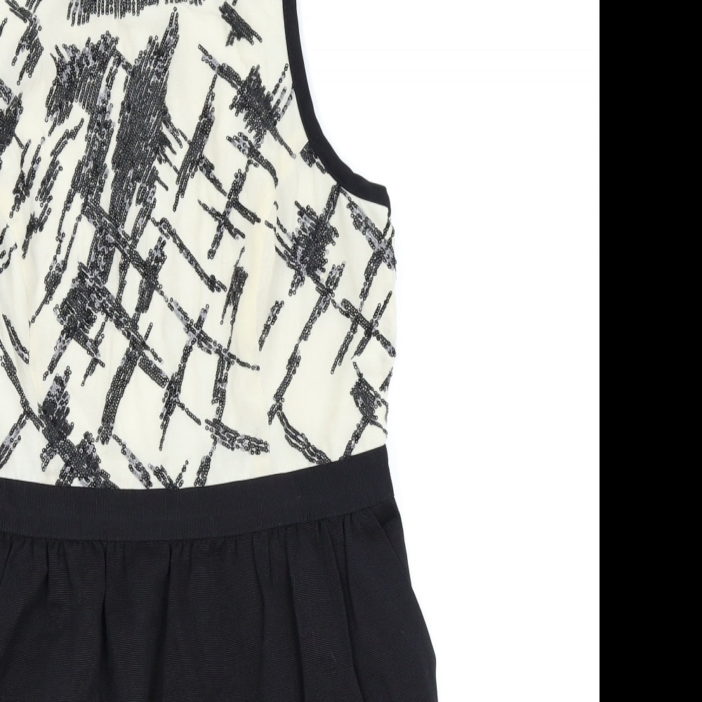 Warehouse Womens Black   Fit & Flare  Size 14