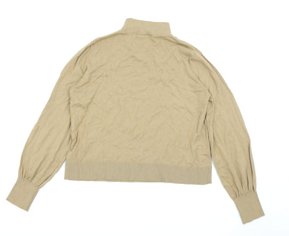 Womens UK Size 12 Topshop Beige Basic T-Shirt