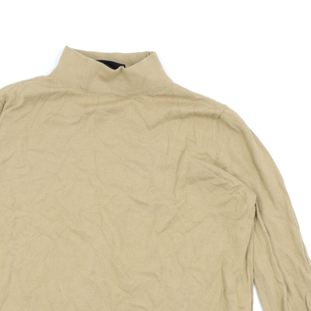 Womens UK Size 12 Topshop Beige Basic T-Shirt