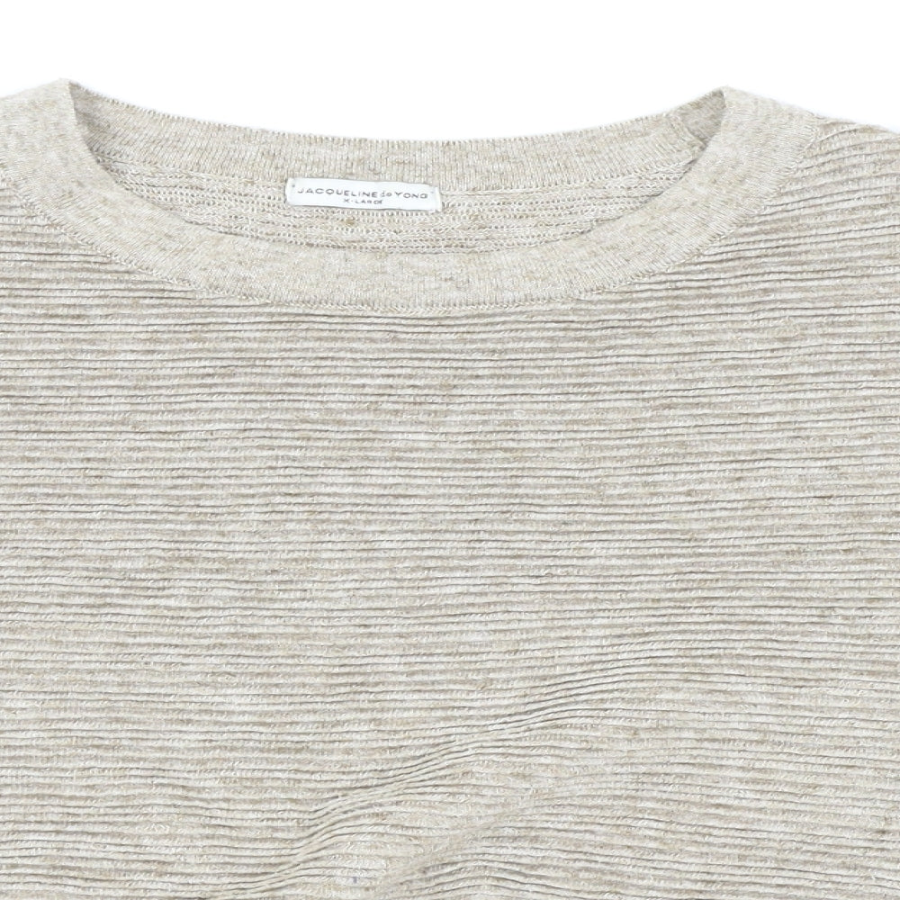 Jaqueline deYong Womens Beige   Pullover Jumper Size XL  - Crop jumper