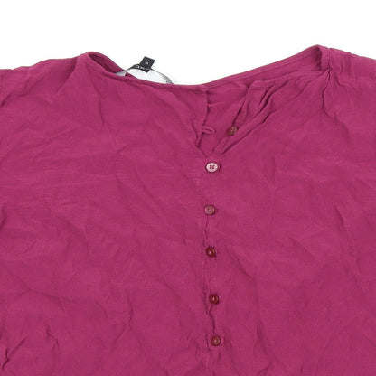 Womens UK Size 14 NEXT Purple Basic Button-Up