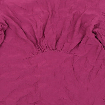 Womens UK Size 14 NEXT Purple Basic Button-Up