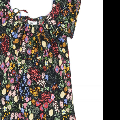 Only Womens Black Floral  Fit & Flare  Size 6