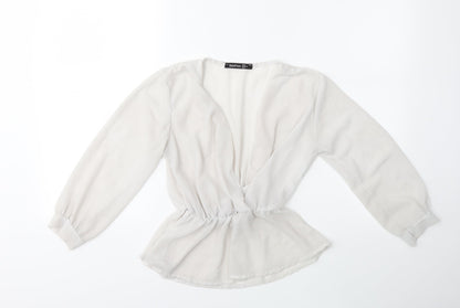 Boohoo Womens Grey   Basic Blouse Size 6