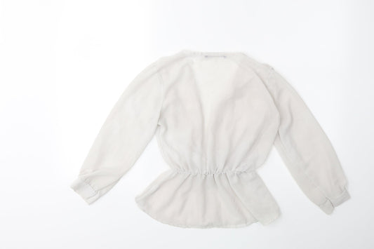 Boohoo Womens Grey   Basic Blouse Size 6