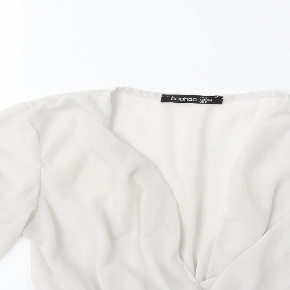 Boohoo Womens Grey   Basic Blouse Size 6