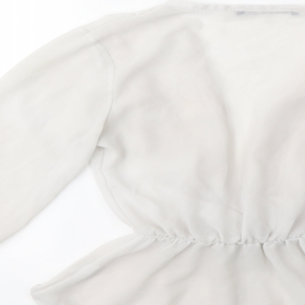 Boohoo Womens Grey   Basic Blouse Size 6