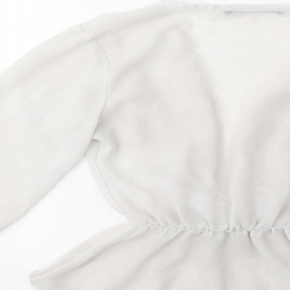 Boohoo Womens Grey   Basic Blouse Size 6