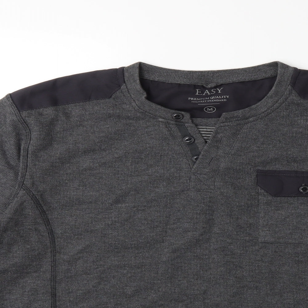 Easy Mens Green  Knit Pullover Jumper Size M