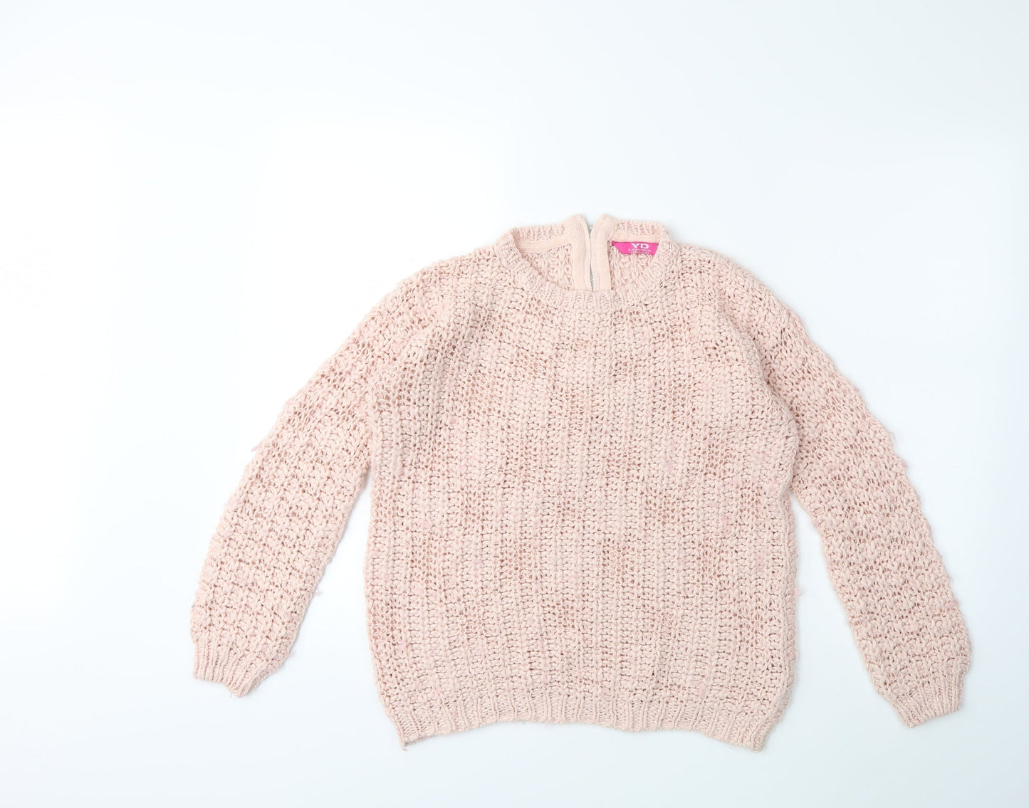 Young Dimension Boys Pink  Knit Pullover Jumper Size 12-13 Years
