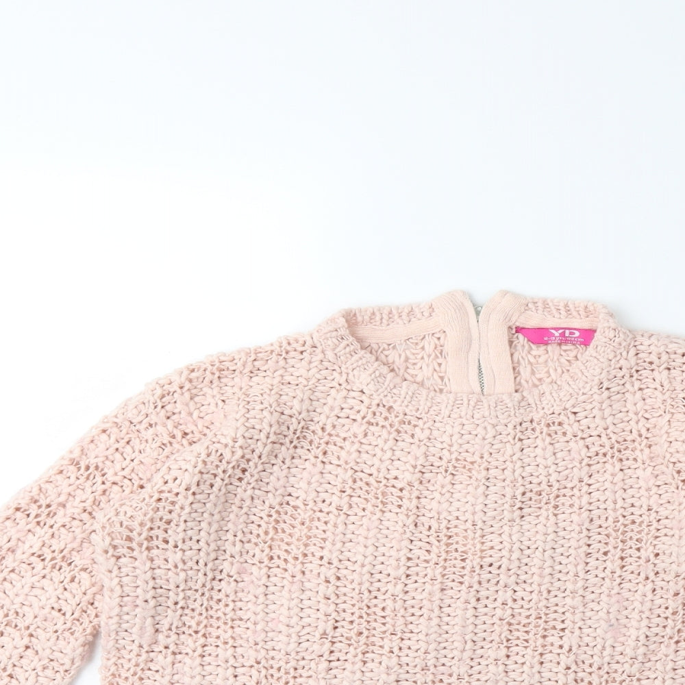 Young Dimension Boys Pink  Knit Pullover Jumper Size 12-13 Years