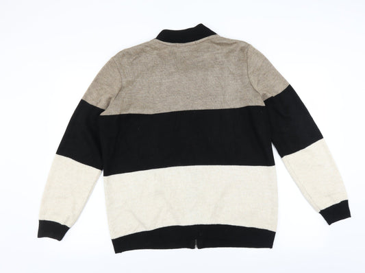 George Mens Black   Full Zip Jumper