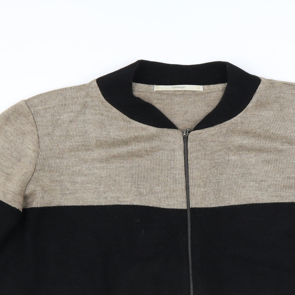 George Mens Black   Full Zip Jumper