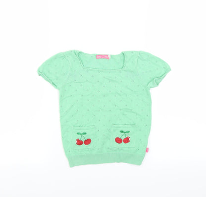 BM Girls Green   Pullover Jumper Size 4-5 Years