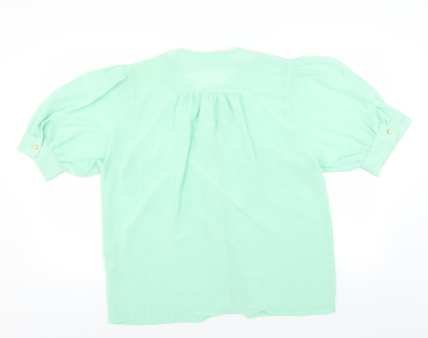 Womens UK Size 12 Bianca Green Basic Blouse