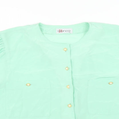 Womens UK Size 12 Bianca Green Basic Blouse