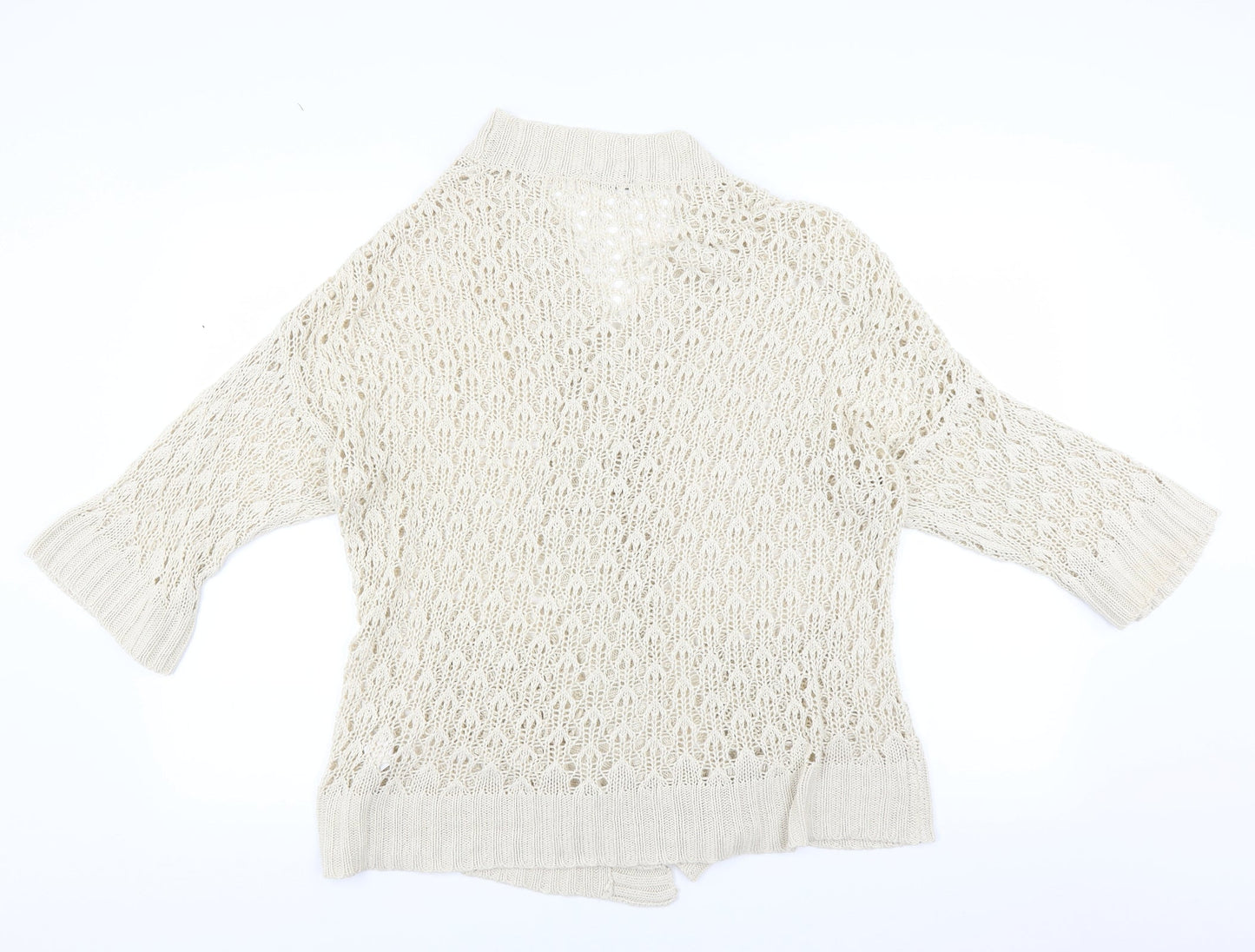 Internacionale Womens Beige   Cardigan Jumper Size 16  - Open knit