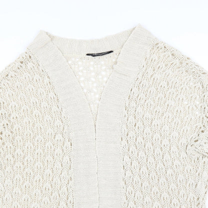 Internacionale Womens Beige   Cardigan Jumper Size 16  - Open knit
