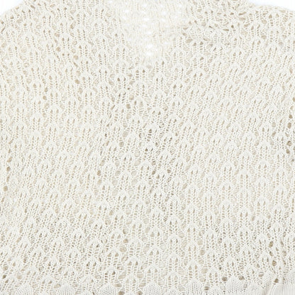 Internacionale Womens Beige   Cardigan Jumper Size 16  - Open knit