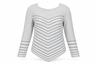 Classics Womens Grey Striped  Pullover Jumper Size M