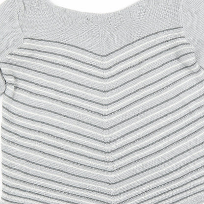 Classics Womens Grey Striped  Pullover Jumper Size M