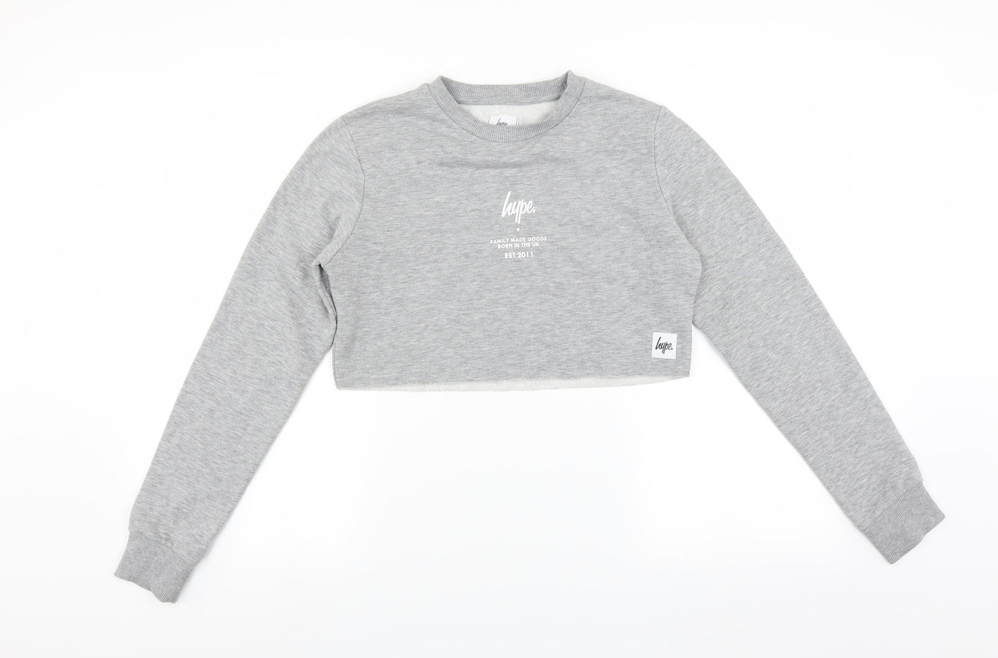 Hype Womens Grey   Pullover Sweatshirt Size 6  - Cropped