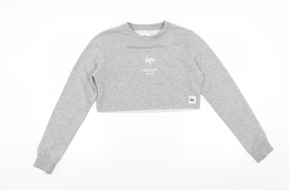 Hype Womens Grey   Pullover Sweatshirt Size 6  - Cropped