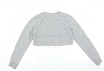 Hype Womens Grey   Pullover Sweatshirt Size 6  - Cropped