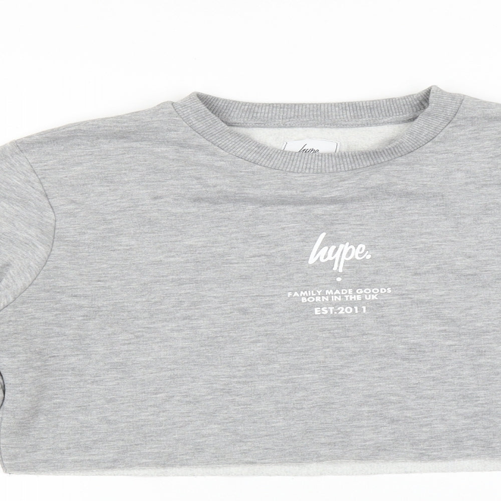 Hype Womens Grey   Pullover Sweatshirt Size 6  - Cropped