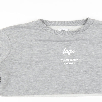 Hype Womens Grey   Pullover Sweatshirt Size 6  - Cropped