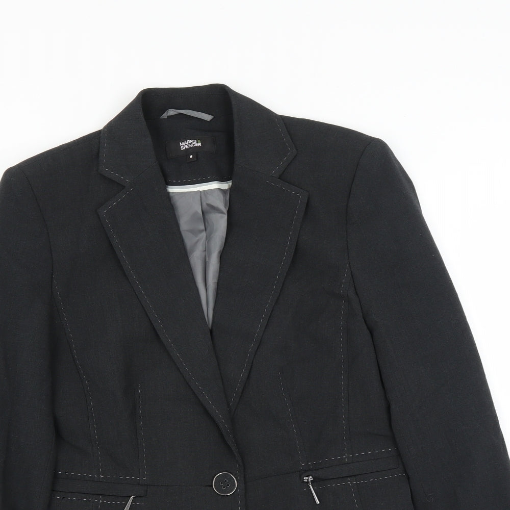 Womens UK Size 8 Marks and Spencer Regular Black Suit Jacket