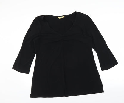 Womens UK Size 16 Agenda Black Basic Blouse