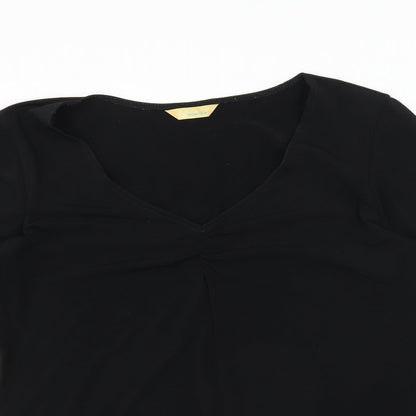 Womens UK Size 16 Agenda Black Basic Blouse