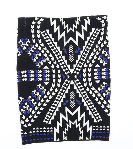 H&M Womens Multicoloured Geometric  Straight & Pencil Skirt Size 8