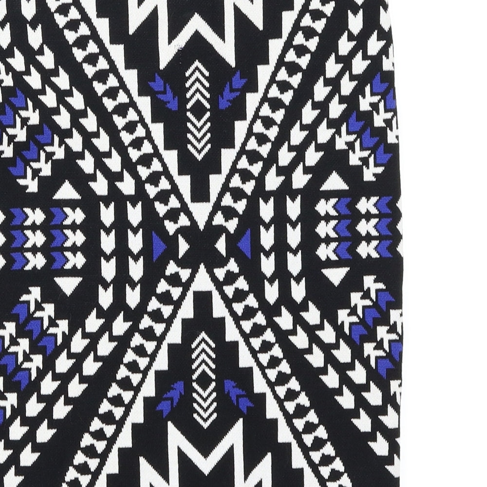 H&M Womens Multicoloured Geometric  Straight & Pencil Skirt Size 8