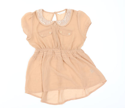 Fabulously Chic Girls Brown   T-Shirt Dress  Size 12-13 Years