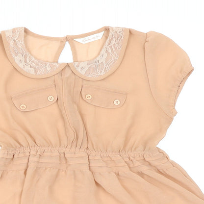 Fabulously Chic Girls Brown   T-Shirt Dress  Size 12-13 Years
