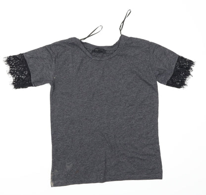 Womens UK Size 6 Atmosphere Grey Basic T-Shirt