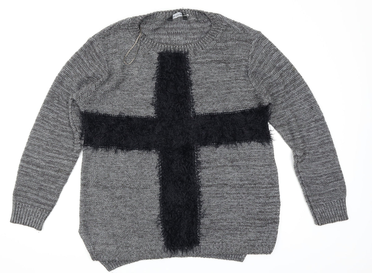Miss Selfridge Womens Grey   Pullover Jumper Size 10