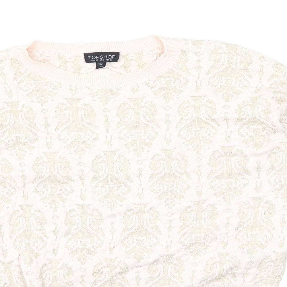 Topshop Womens Pink Floral  Pullover Jumper Size 10