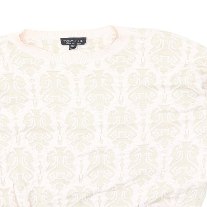 Topshop Womens Pink Floral  Pullover Jumper Size 10