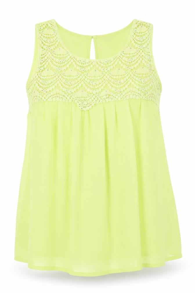 Womens UK Size 16 Dorothy Perkins Green Camisole Tank