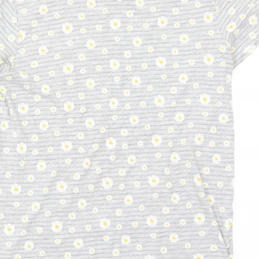 Primark Womens Grey Floral  Basic T-Shirt Size 12