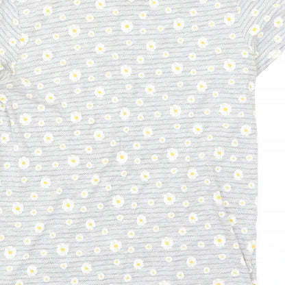 Primark Womens Grey Floral  Basic T-Shirt Size 12