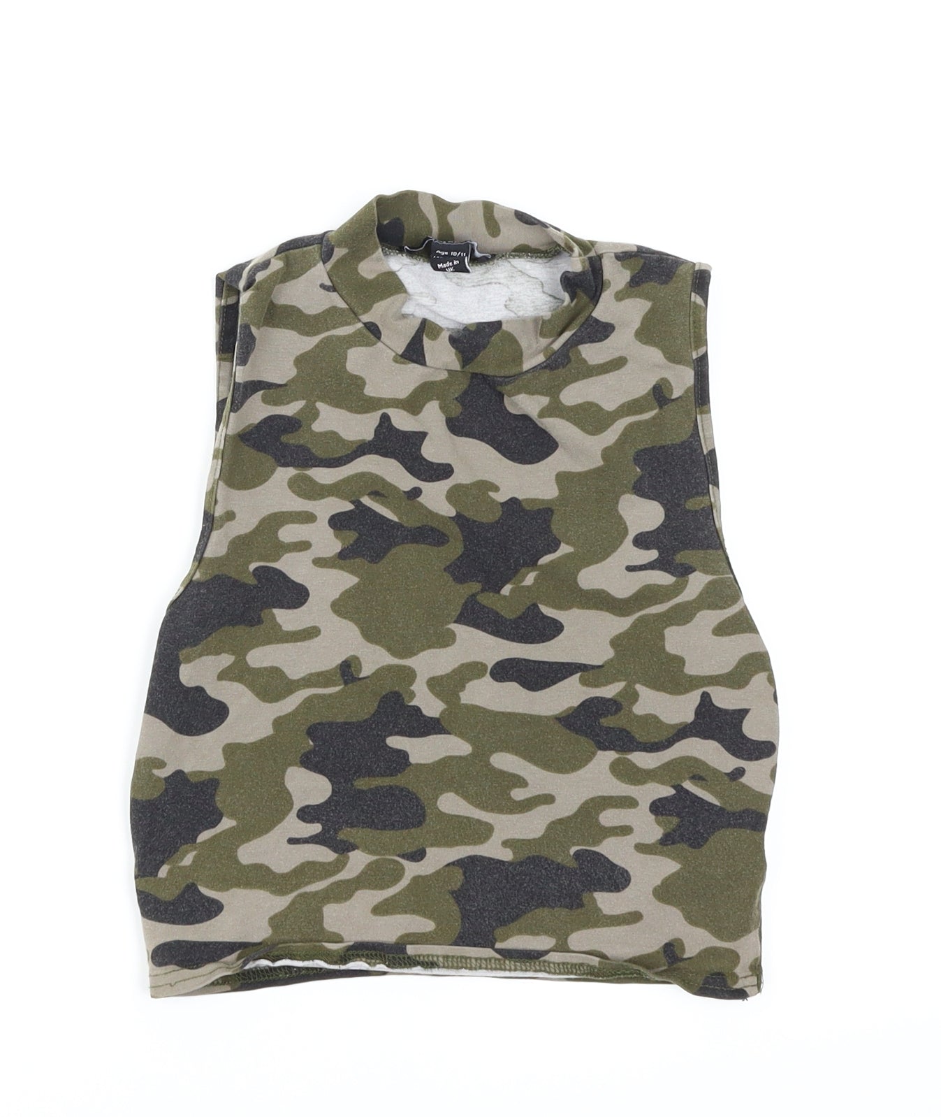 New Look Boys Green Camouflage  Basic Tank Size 10-11 Years
